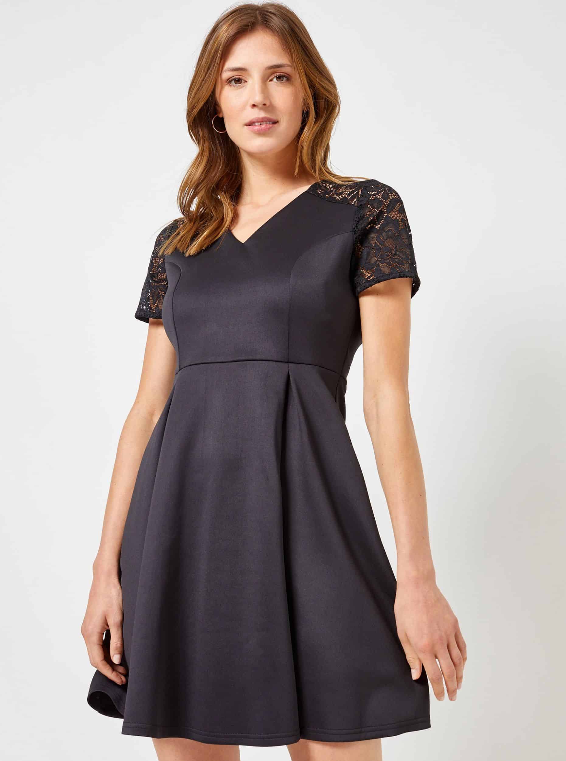 Černé šaty s krajkou Dorothy Perkins