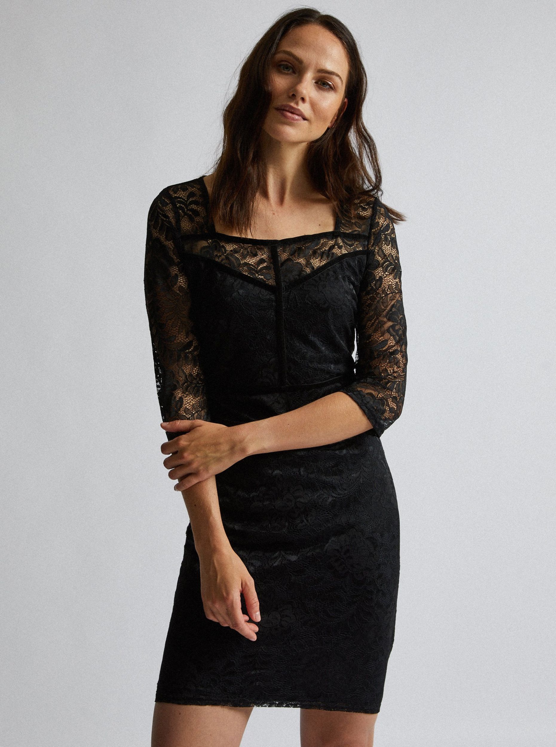 Černé krajkové šaty Dorothy Perkins