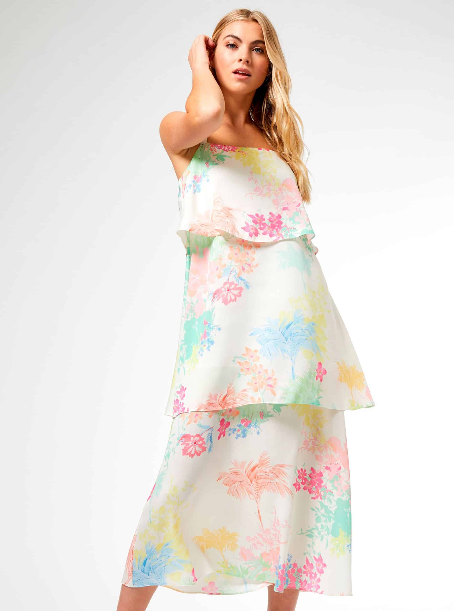 Krémové květované maxišaty Dorothy Perkins