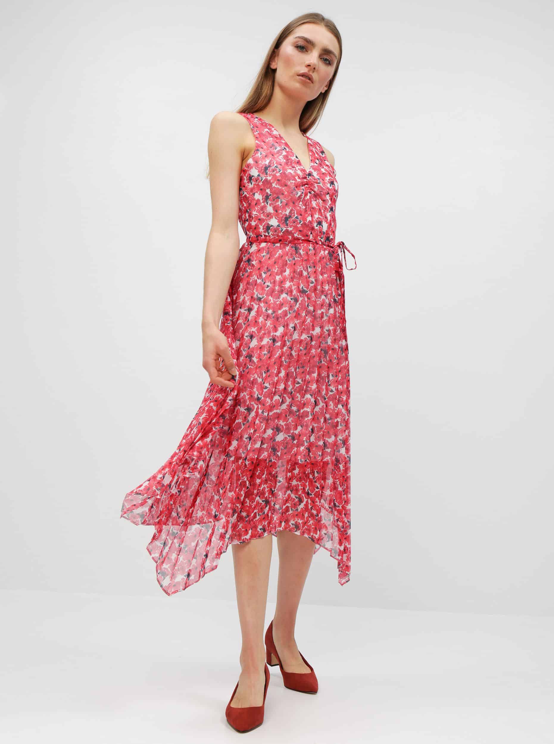 Červené květované šaty Dorothy Perkins