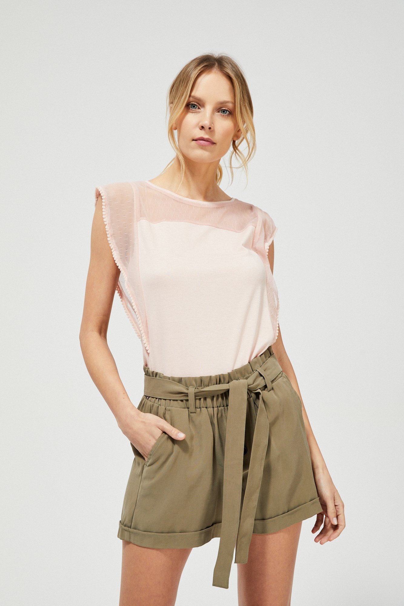 Moodo pudrový romantický top