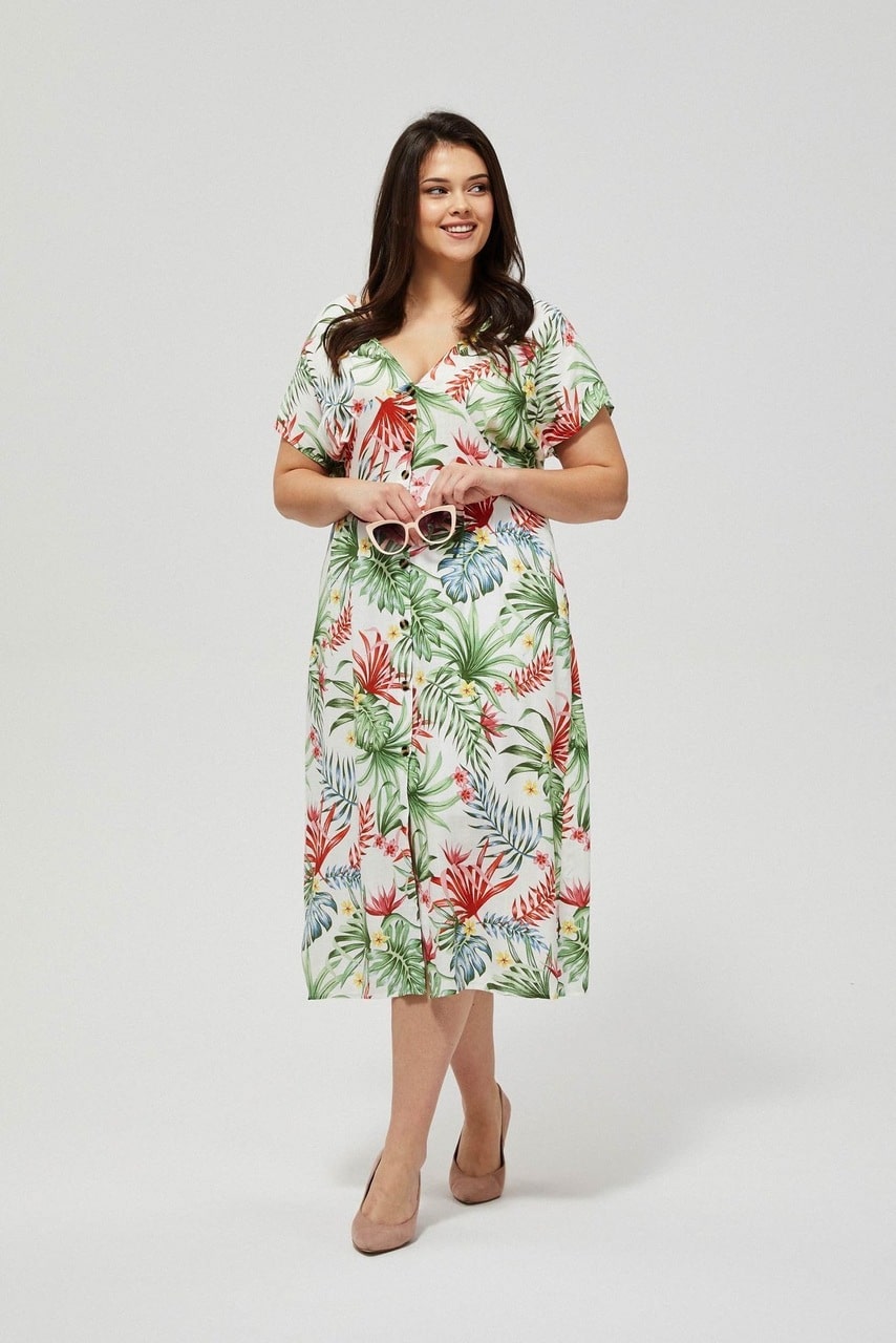 Moodo barevné letní šaty s tropickými motivy