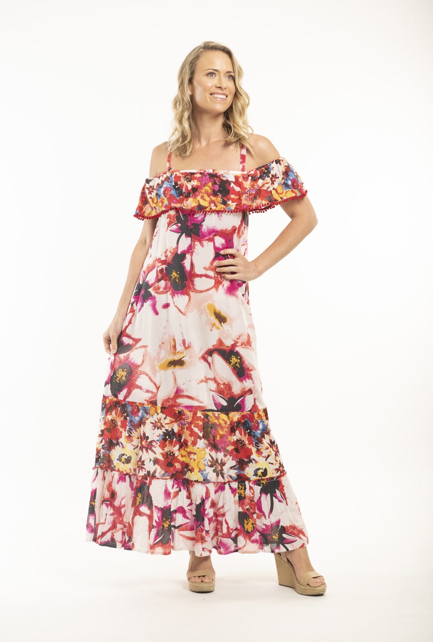 Orientique světle růžové maxi šaty Serifos