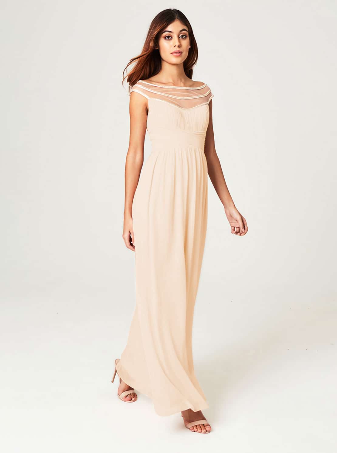 Meruňkové maxišaty Little Mistress