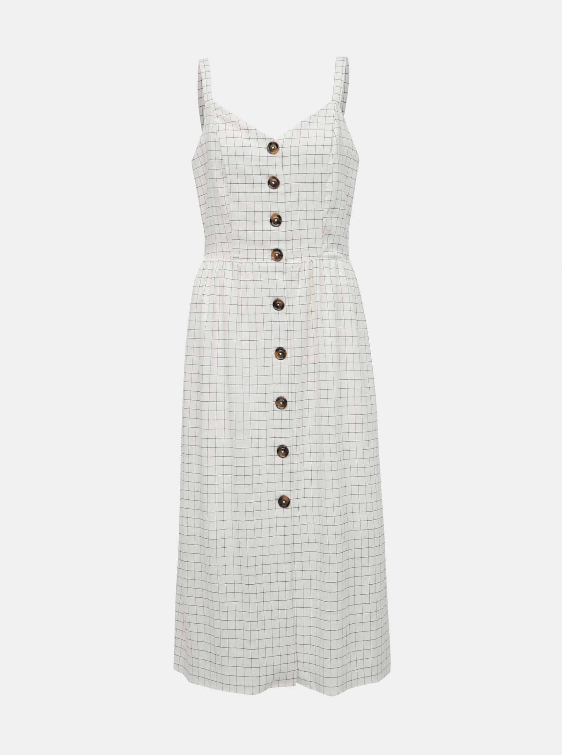 Bílé kostkované šaty VILA Kastanja