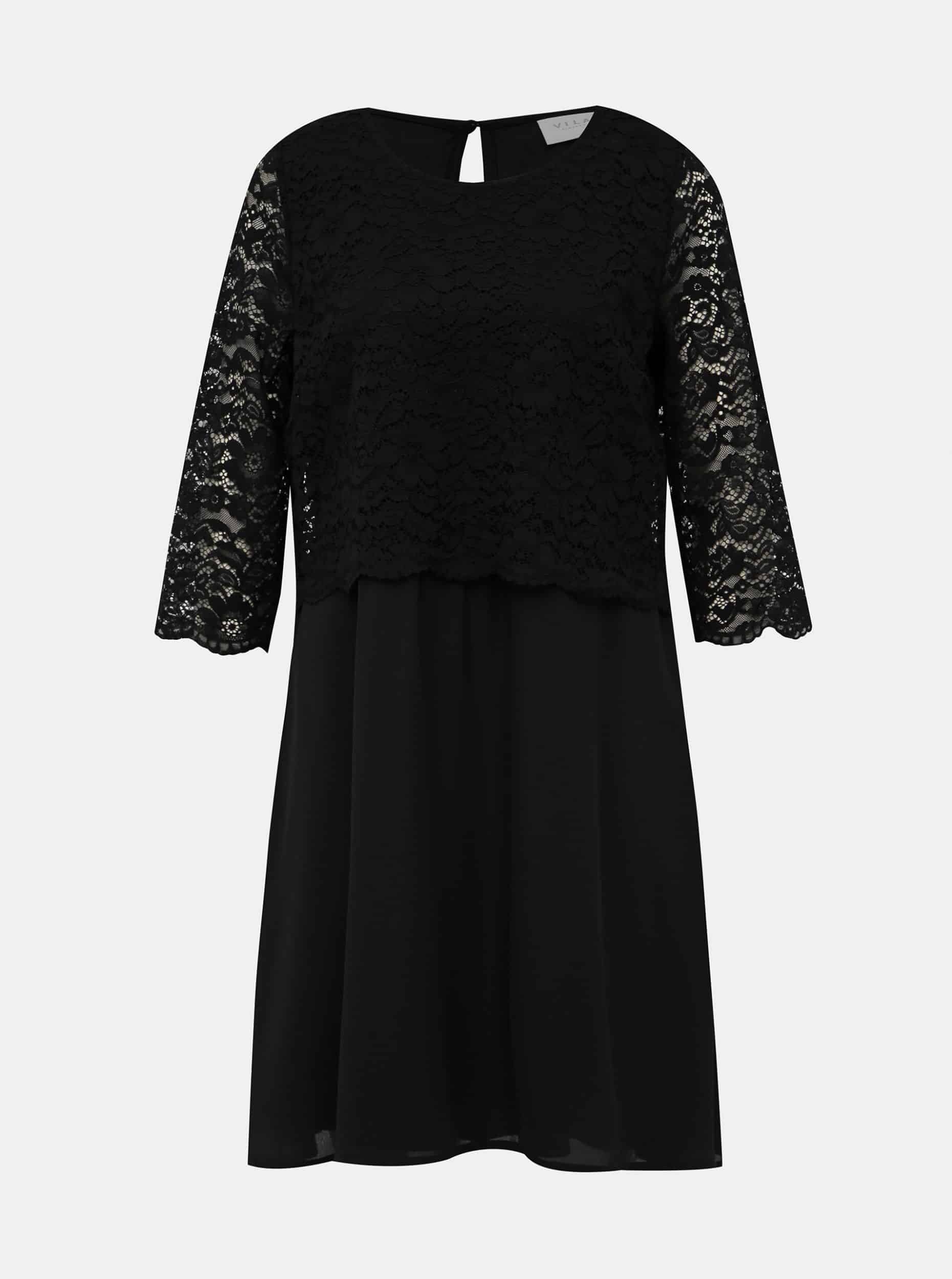 Černé šaty s krajkou VILA Lovia