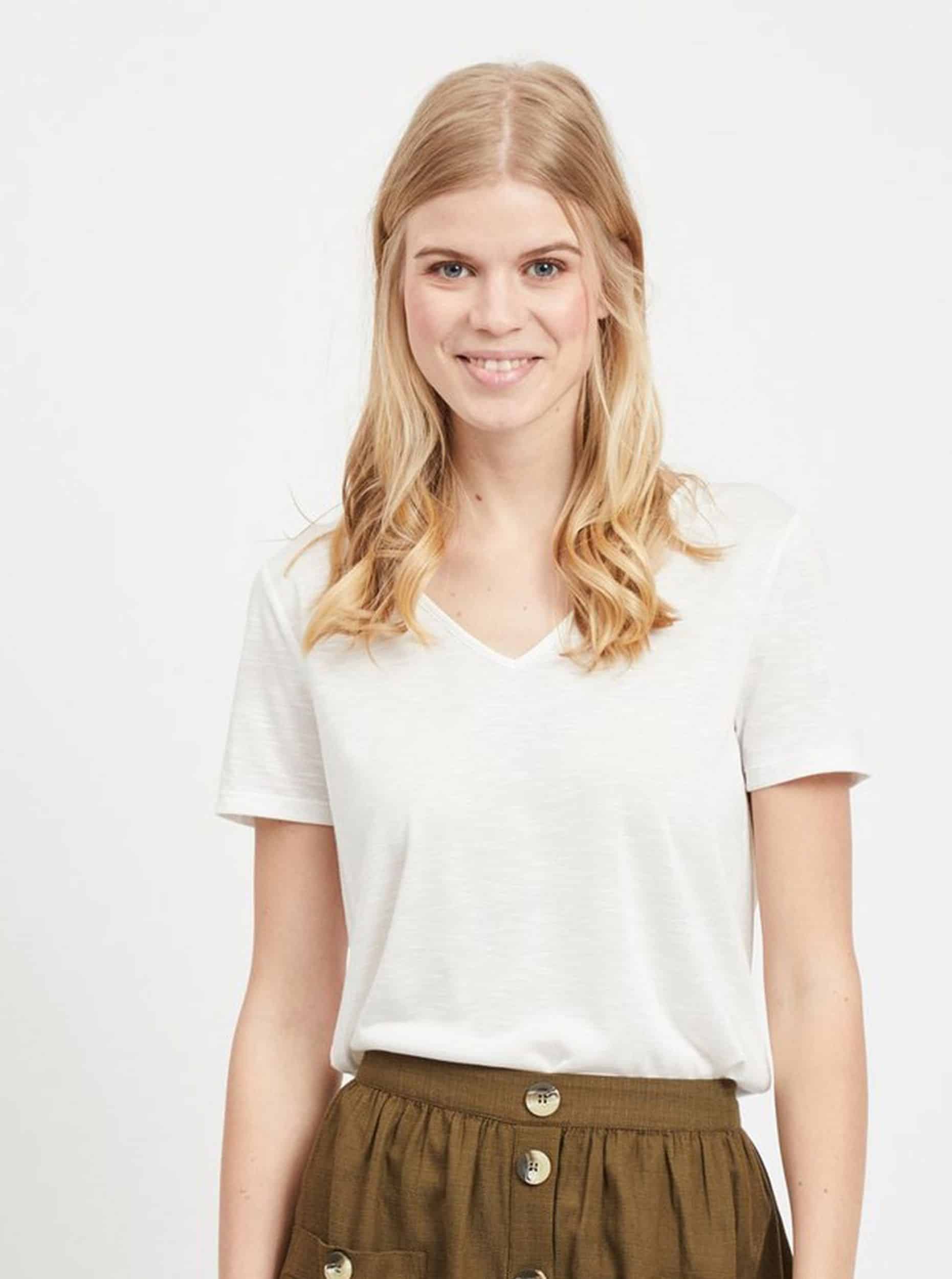 Bílé tričko VILA Noel