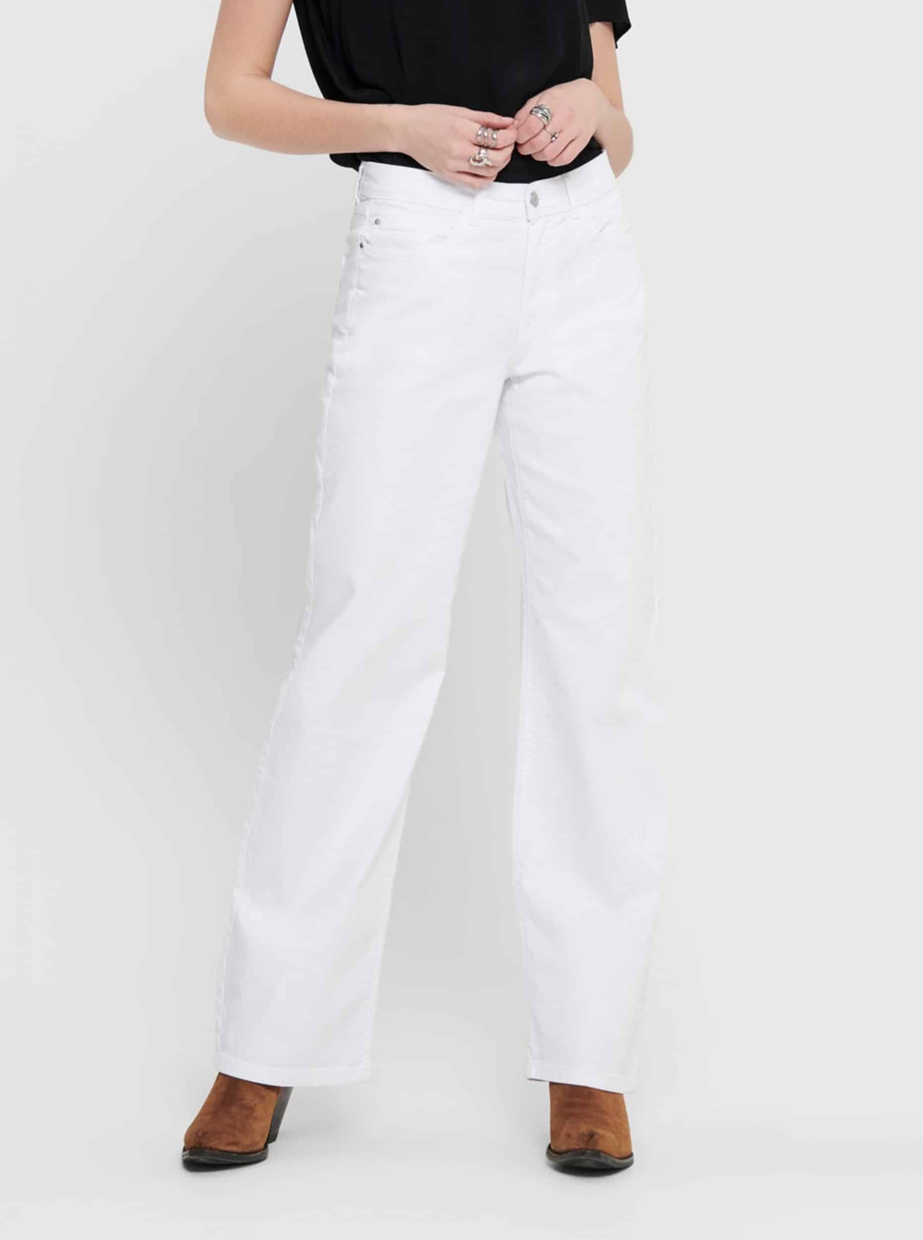 Bílé straight fit džíny Jacqueline de Yong Anica