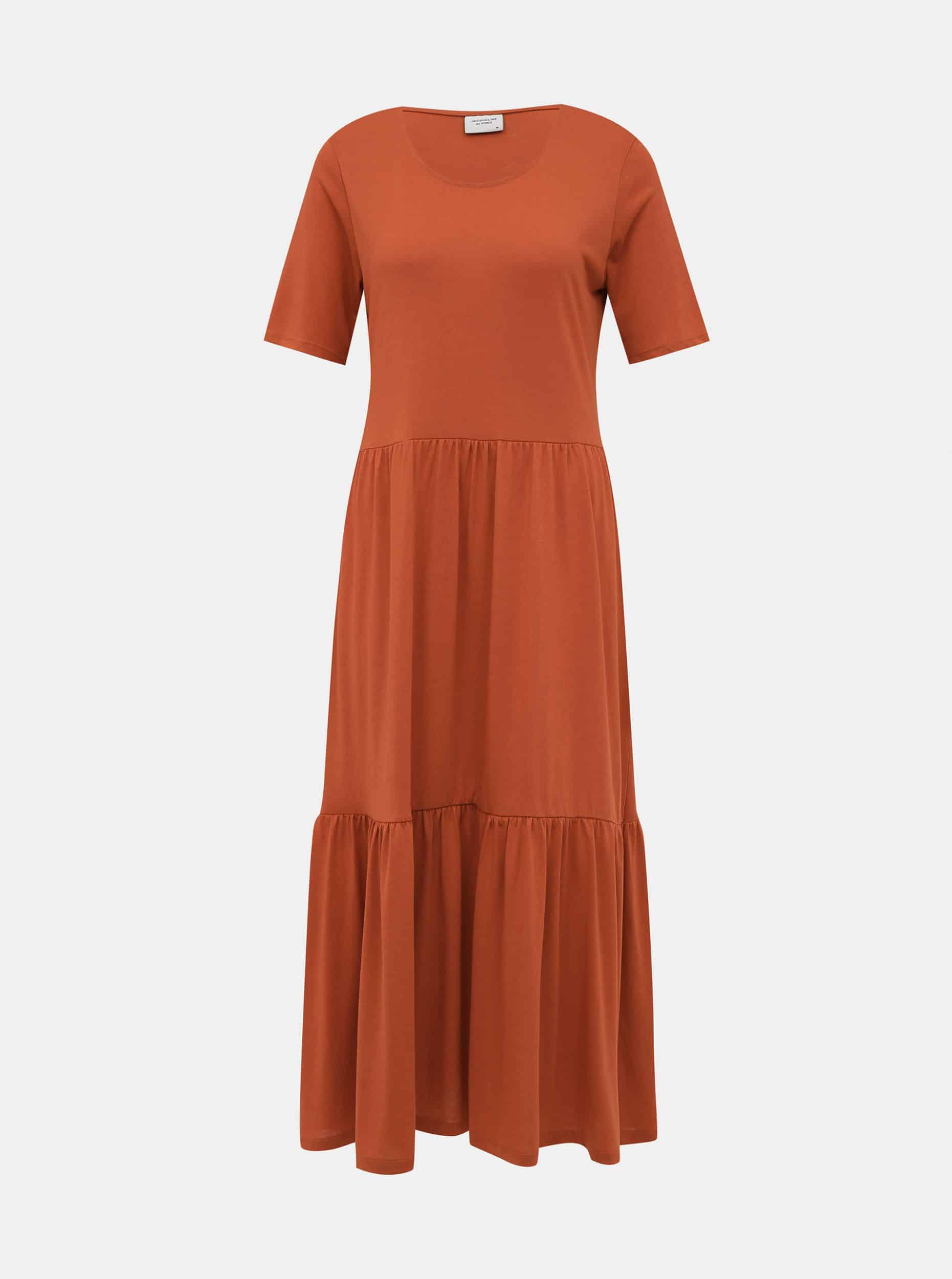 Cihlové maxišaty Jacqueline de Yong Dalila