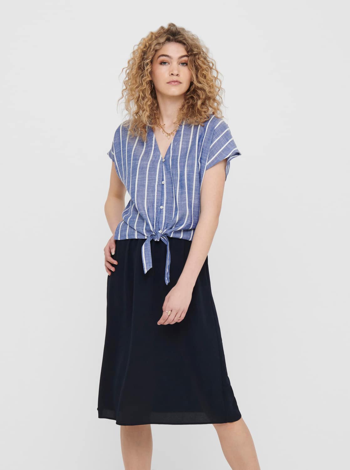 Modrá pruhovaná halenka Jacqueline de Yong Janine