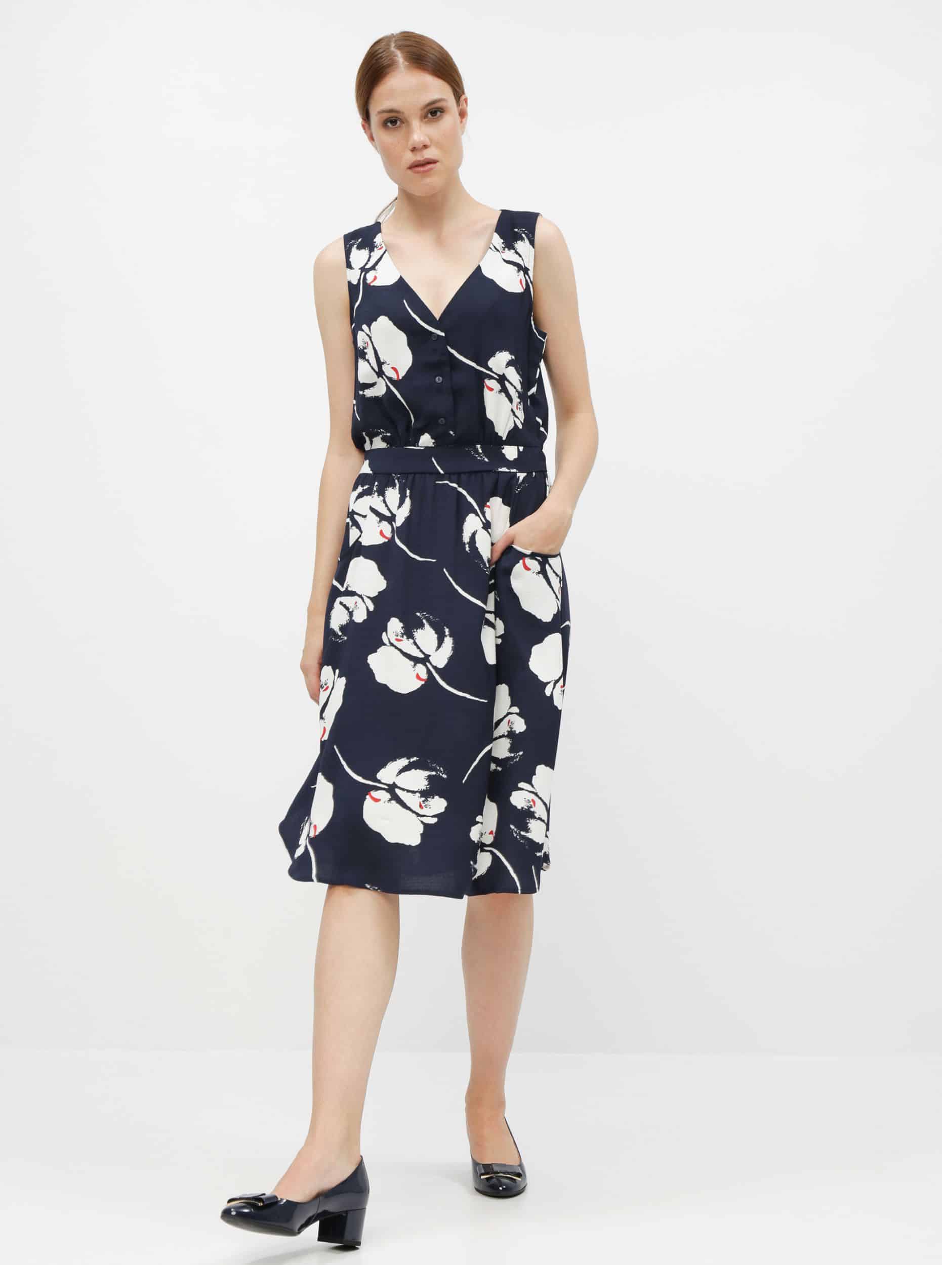 Tmavě modré květované šaty Jacqueline de Yong Layla