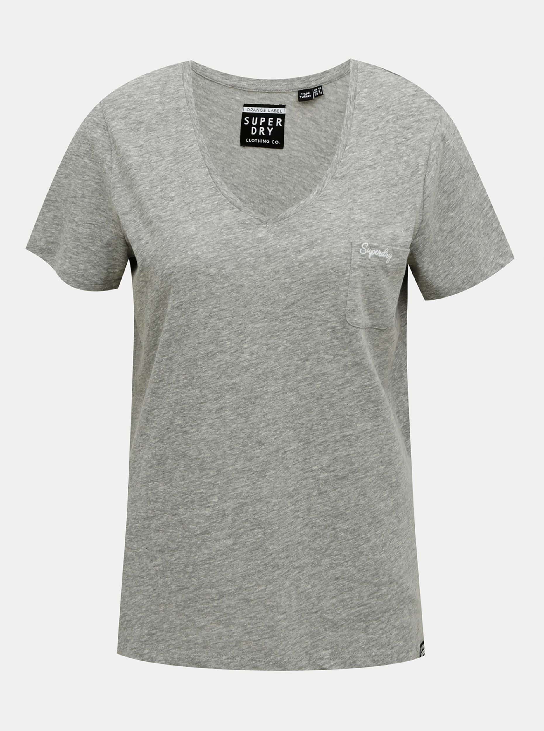 Šedé dámské tričko Superdry