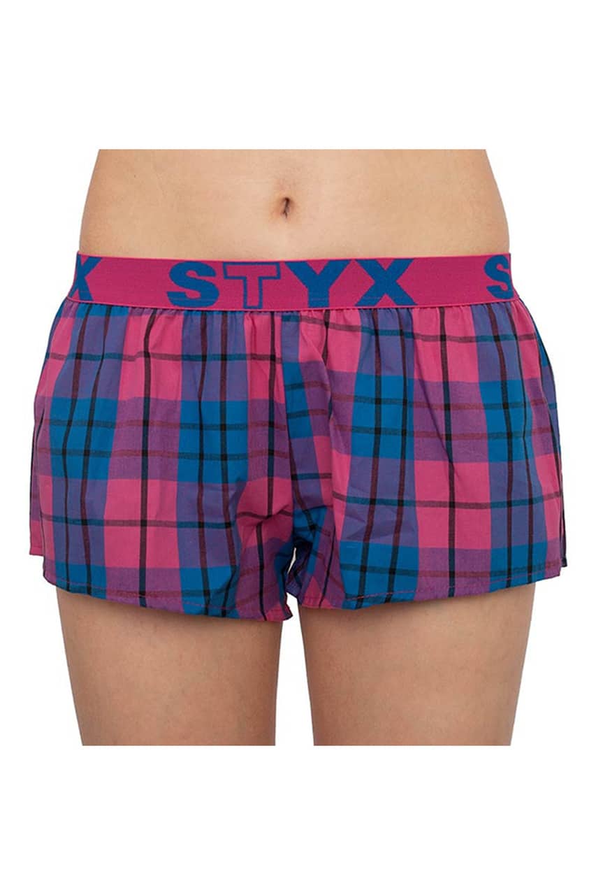 Styx modro-růžové dámské trenýrky se sportovní gumou