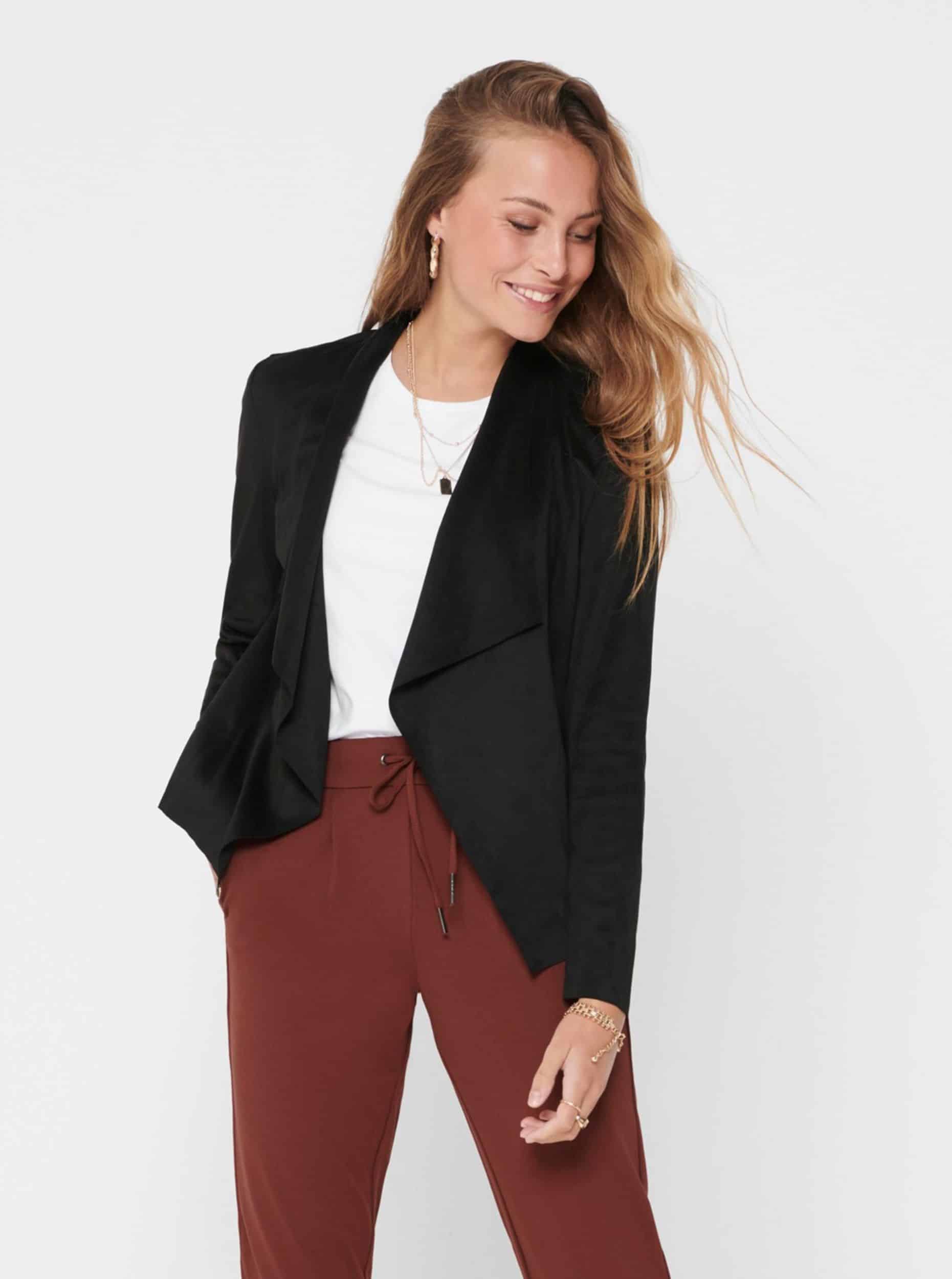 Černá bunda v semišové úpravě ONLY Fleur