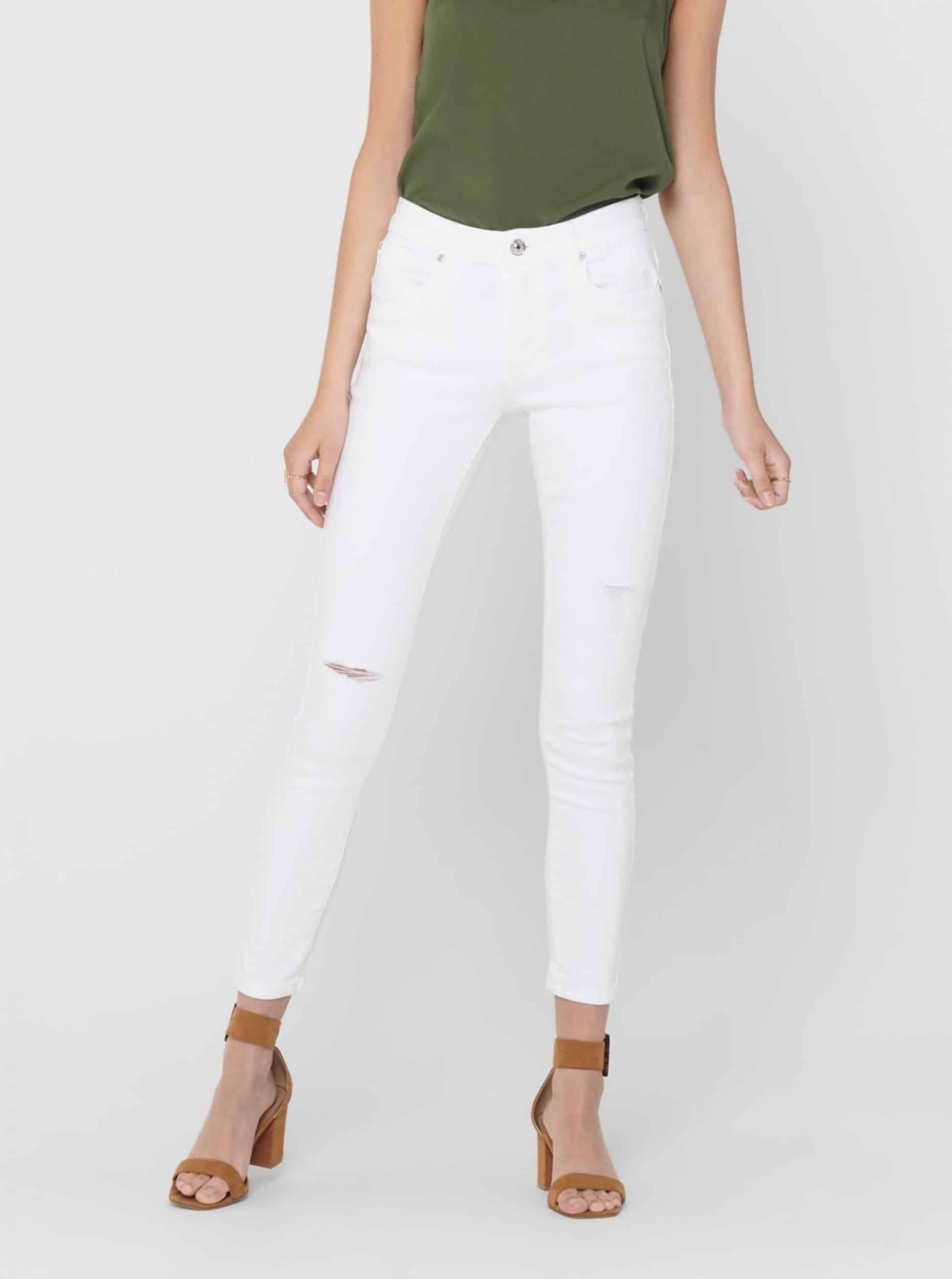 Bílé skinny džíny ONLY Carmen