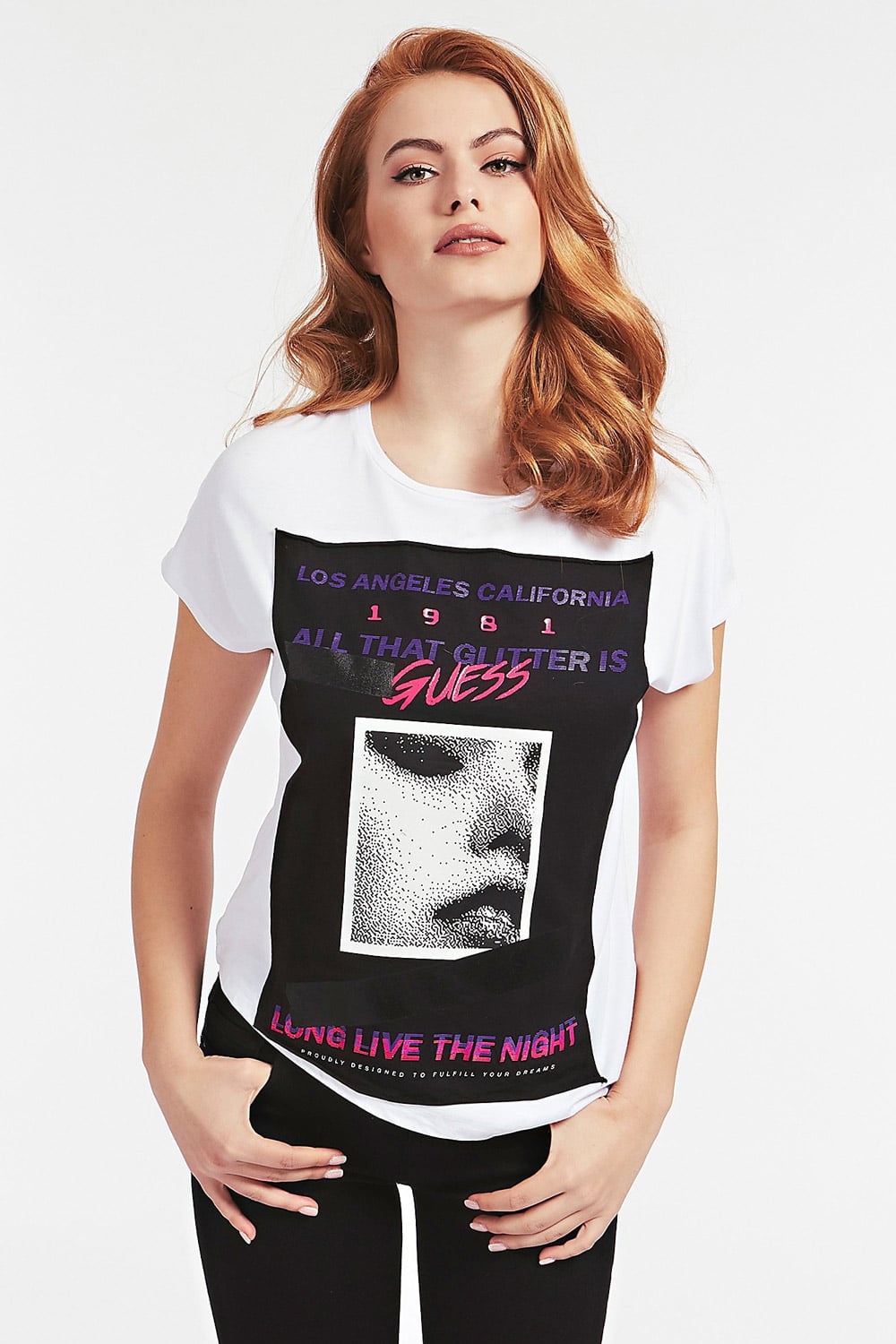 Guess bílé tričko Front Logo T-shirt s potiskem