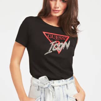Guess černé tričko Icon Logo T-shirt