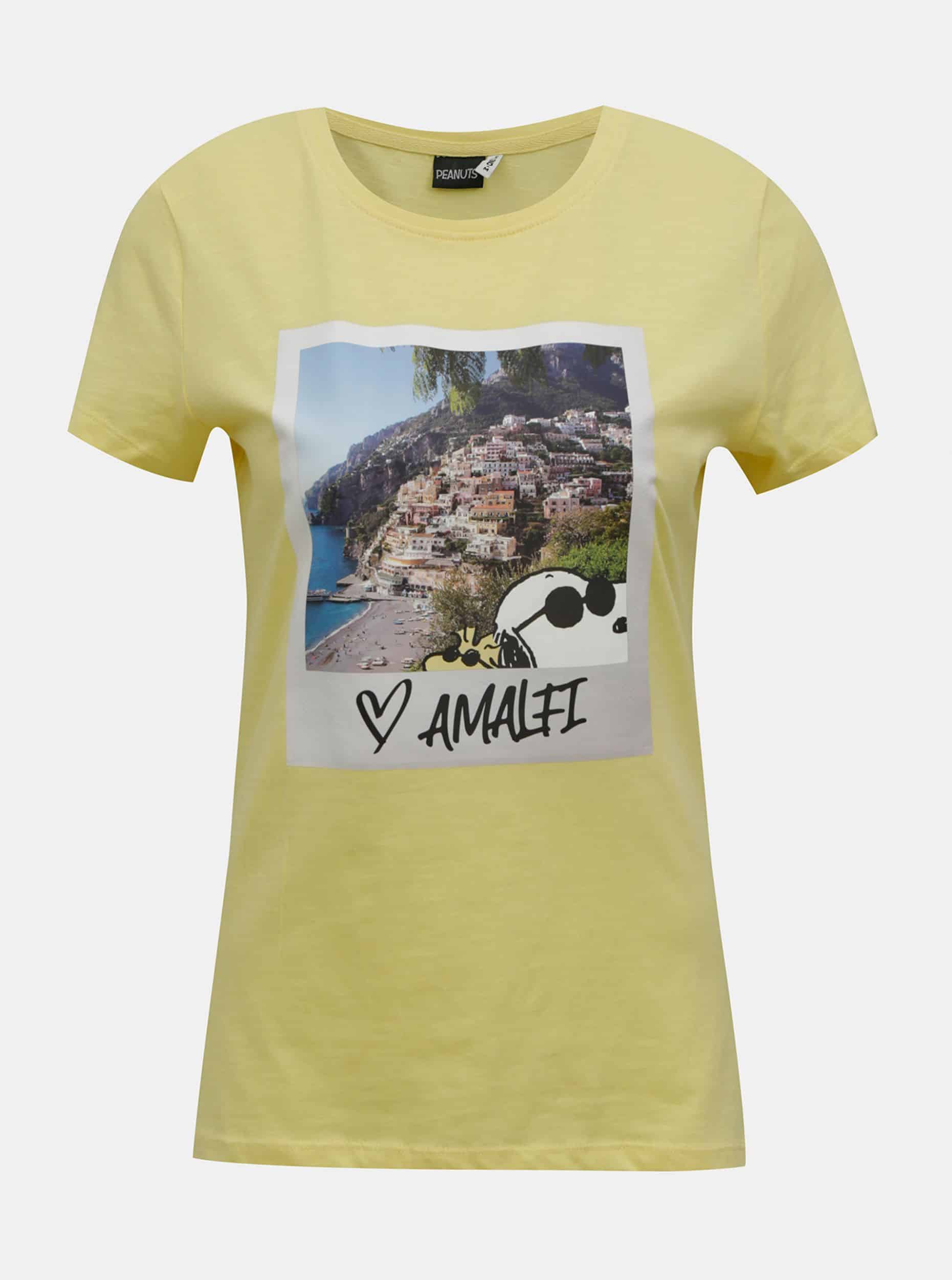 Žluté tričko s potiskem ONLY Peanuts