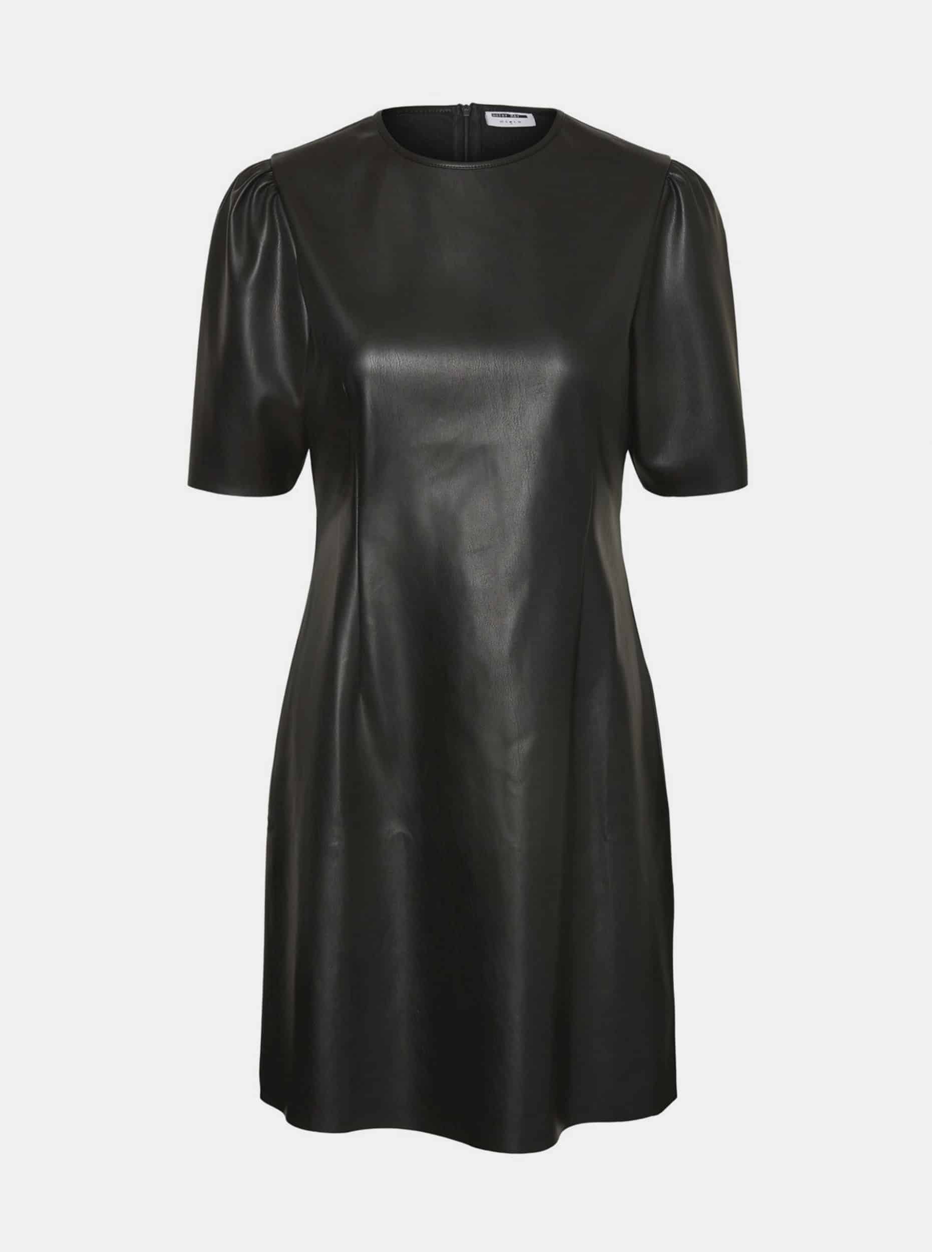 Černé koženkové šaty Noisy May Hill