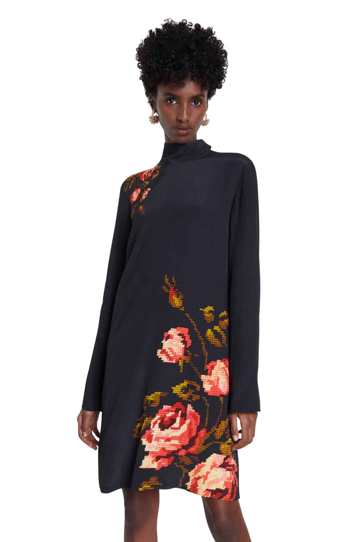 Desigual černé šaty Vest Memory s rolákem