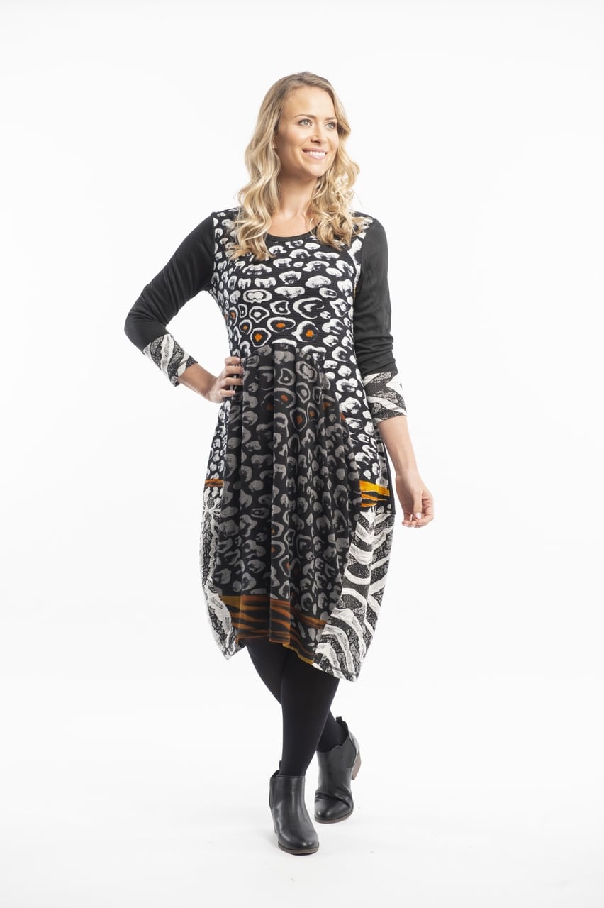 Orientique černo-bílé šaty Bubble Dress