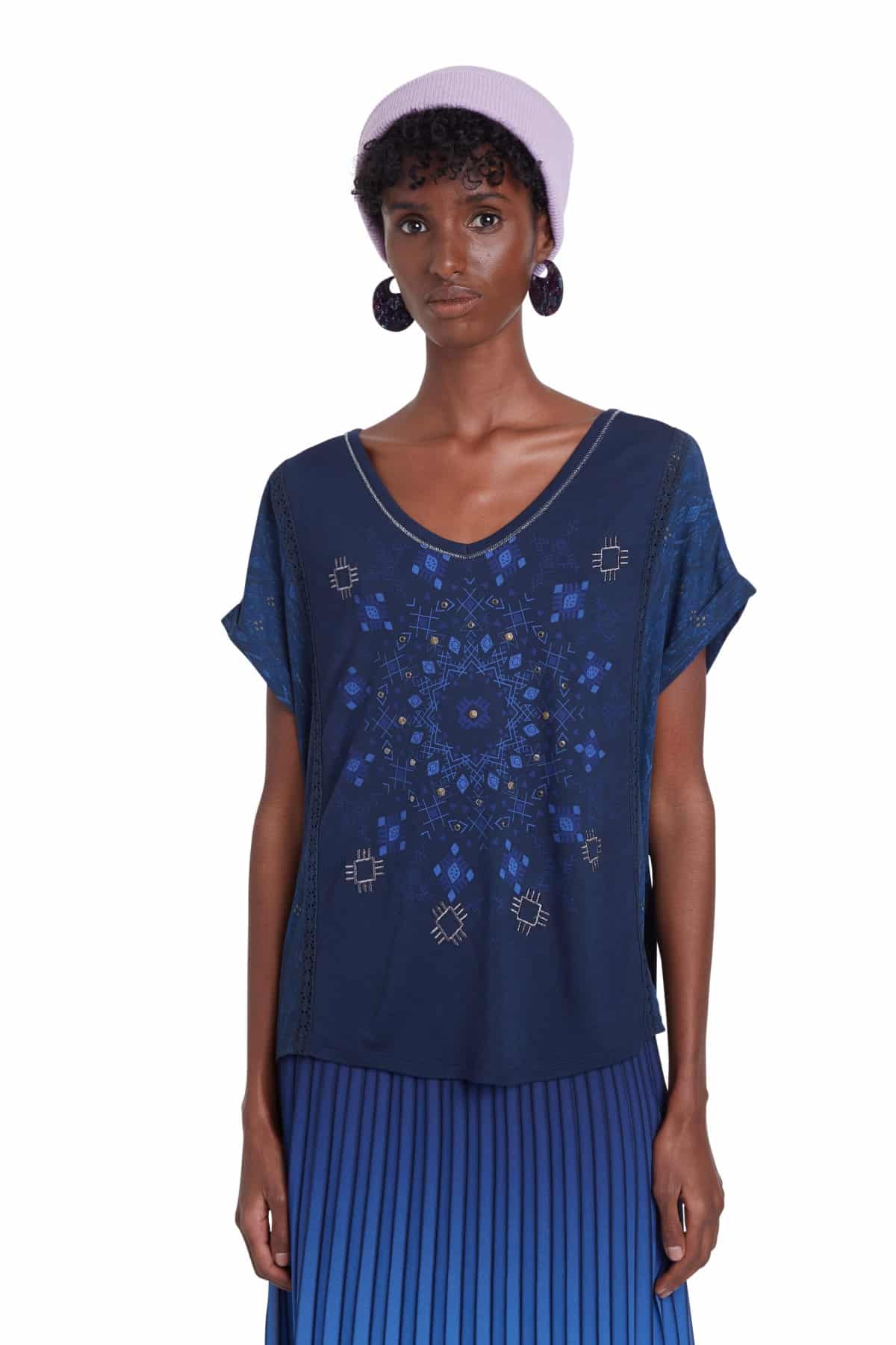 Desigual modré tričko TS Detroit