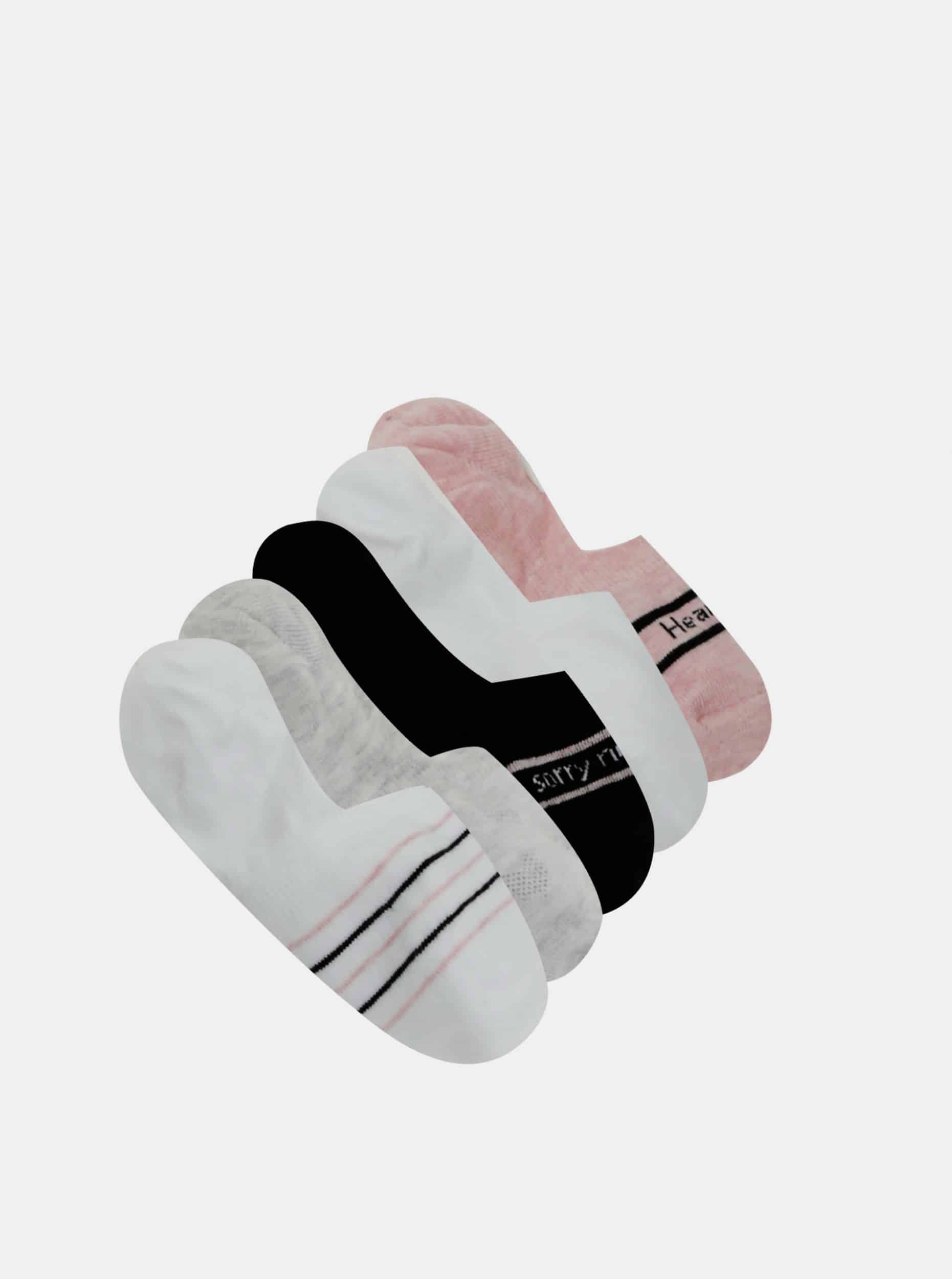 Sada pěti párů šedých nízkých ponožek TALLY WEiJL