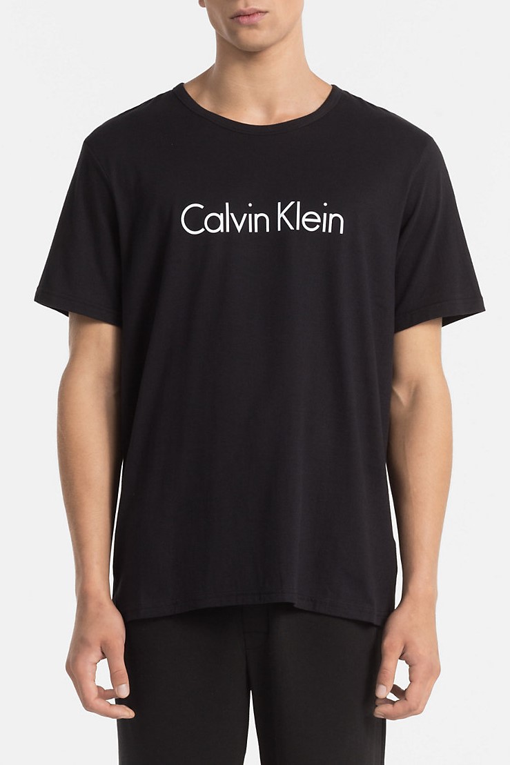 Calvin Klein černé pánské tričko S/S Crew Neck Basic
