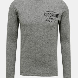 Šedé pánské tričko s lampasem Superdry