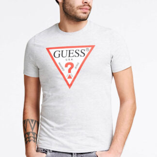 Guess šedé pánské tričko Triangle Logo