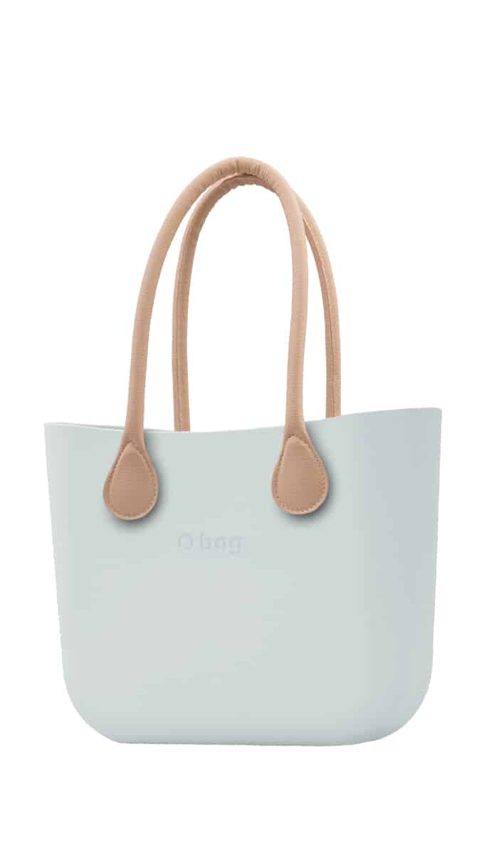 O bag kabelka Polvere s dlouhými koženkovými držadly natural