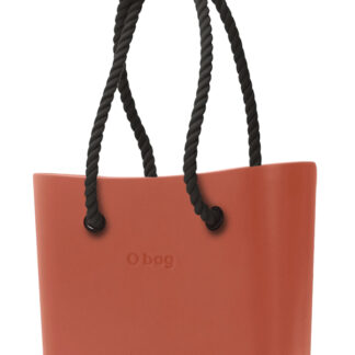 O bag kabelka Terracotta s černými dlouhými provazy