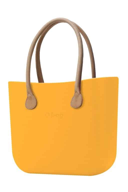 O bag kabelka Becco Doca s dlouhými koženkovými držadly natural