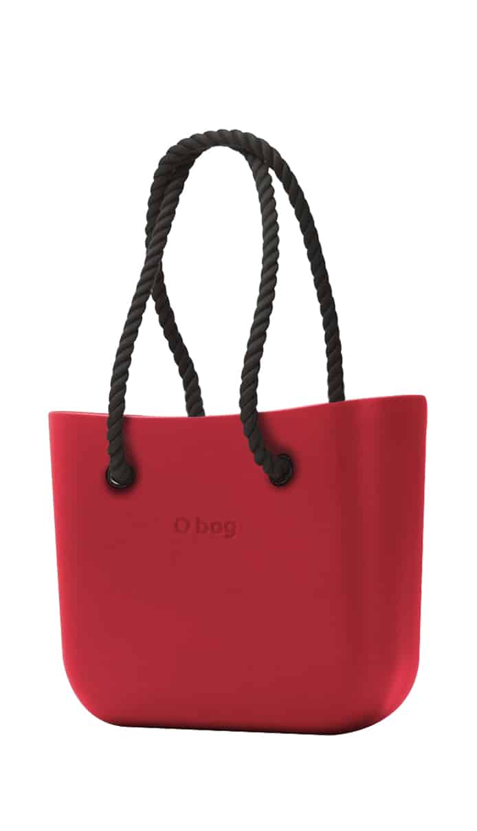 O bag kabelka Rosso s černými dlouhými provazy