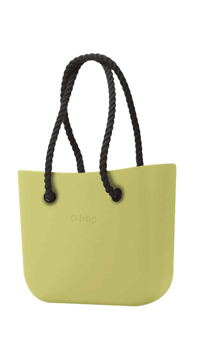 O bag kabelka Celery Green s černými dlouhými provazy