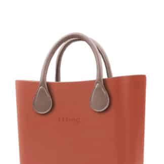 O bag kabelka MINI Terracotta s krátkou koženkou Tortora