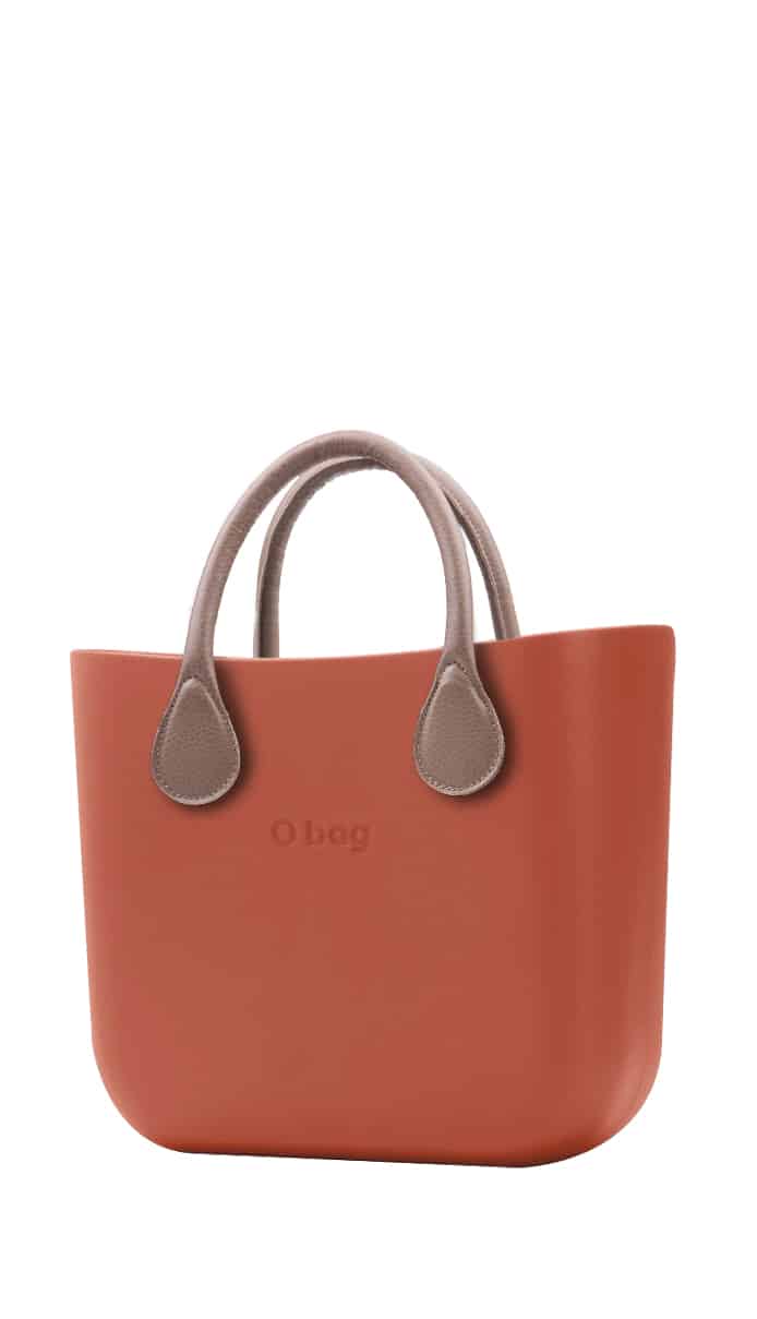O bag kabelka MINI Terracotta s krátkou koženkou Tortora