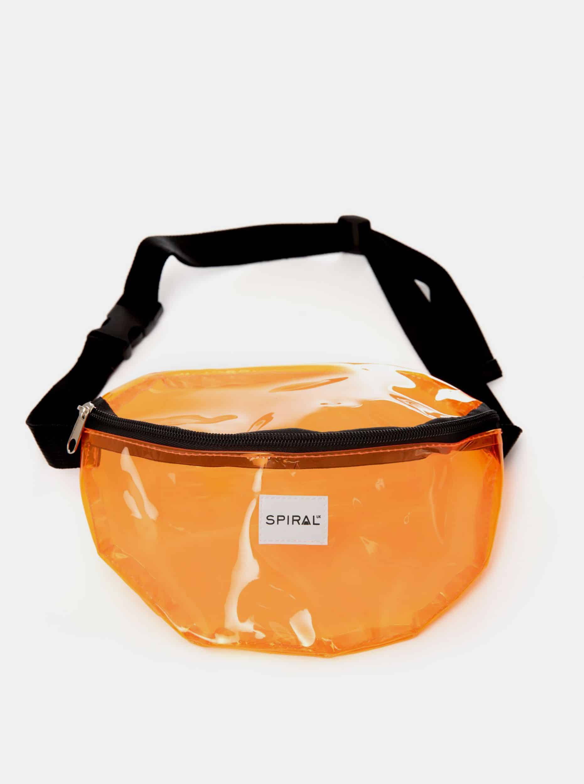 Oranžová transparentní ledvinka Spiral