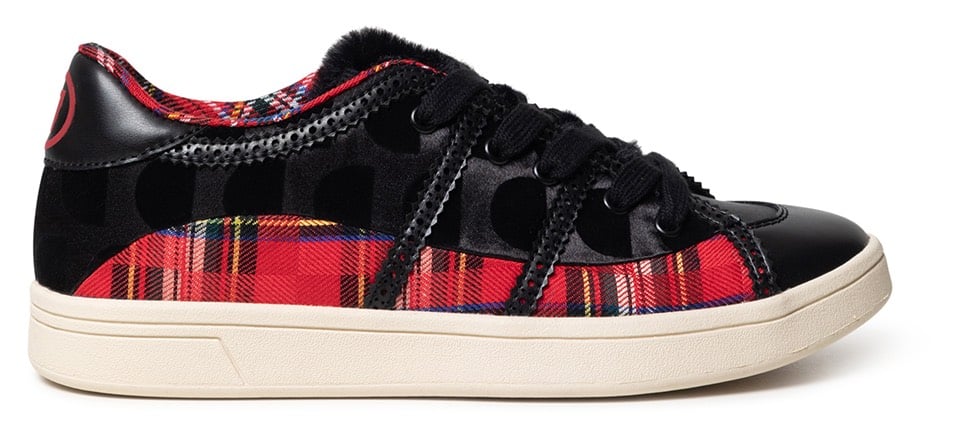 Desigual černo-červené tenisky Shoes Cosmic Tartan