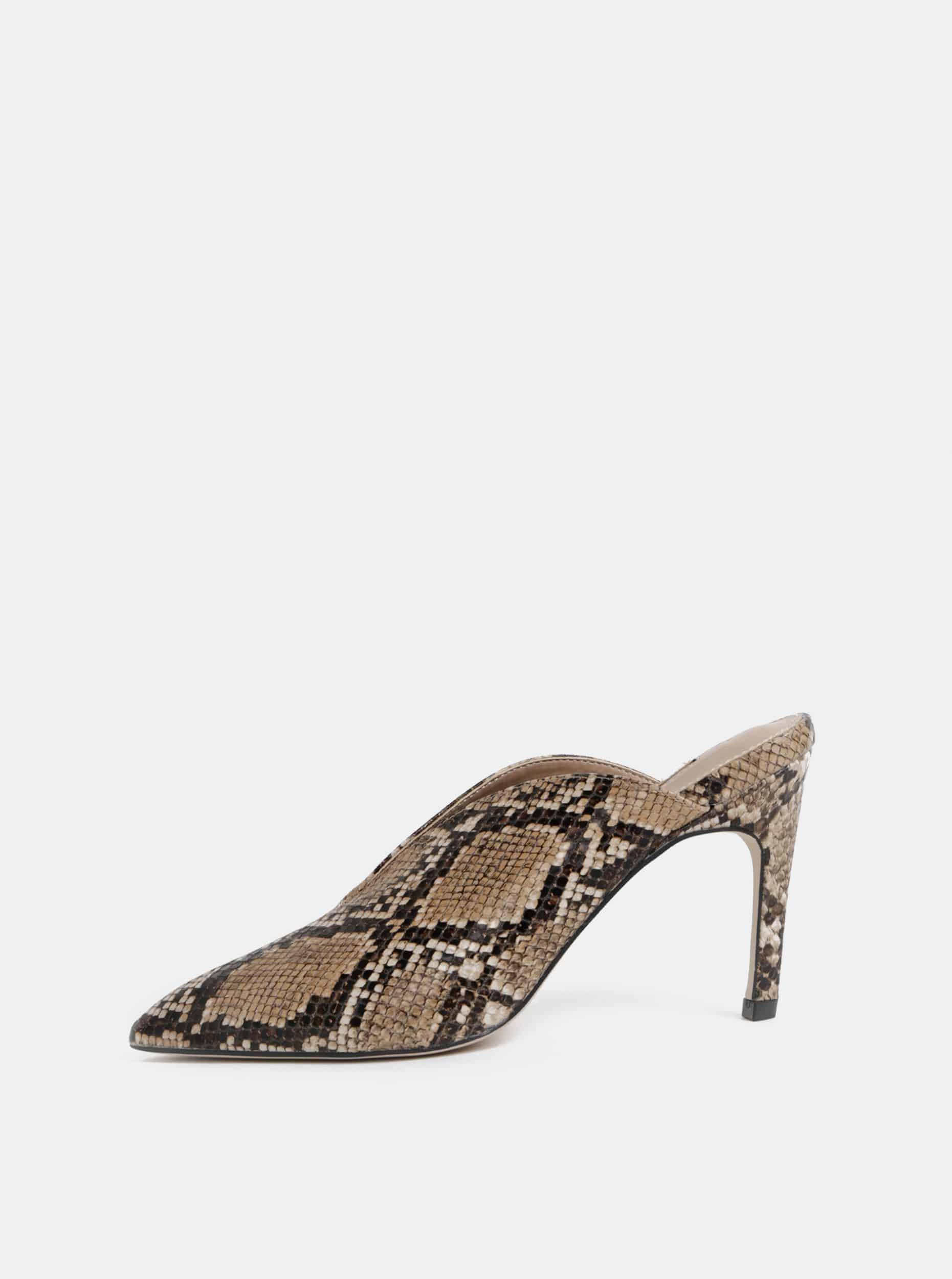 Hnědé lodičky s hadím vzorem Dorothy Perkins