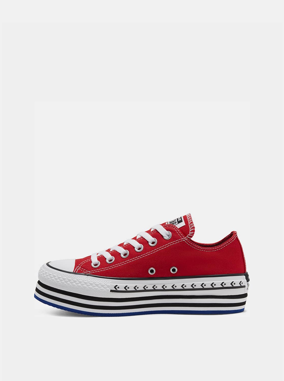Červené dámské tenisky na platformě Converse Chuck Taylor All Star