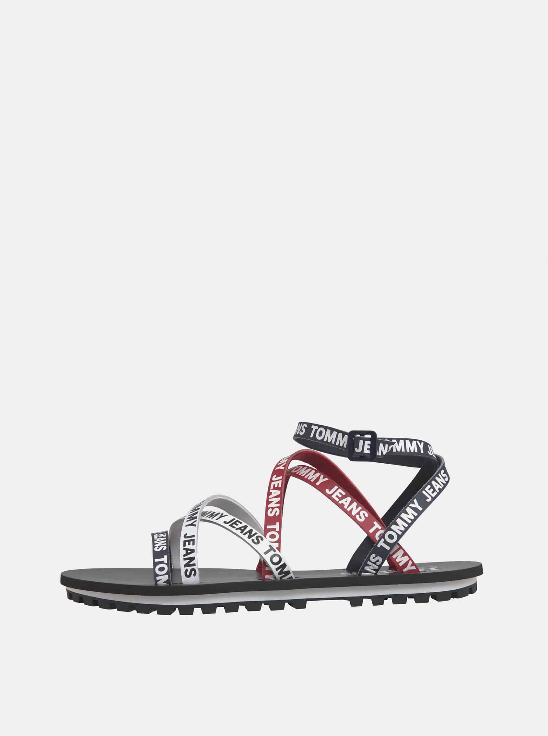 Červeno-modré dámské kožené sandály Tommy Hilfiger