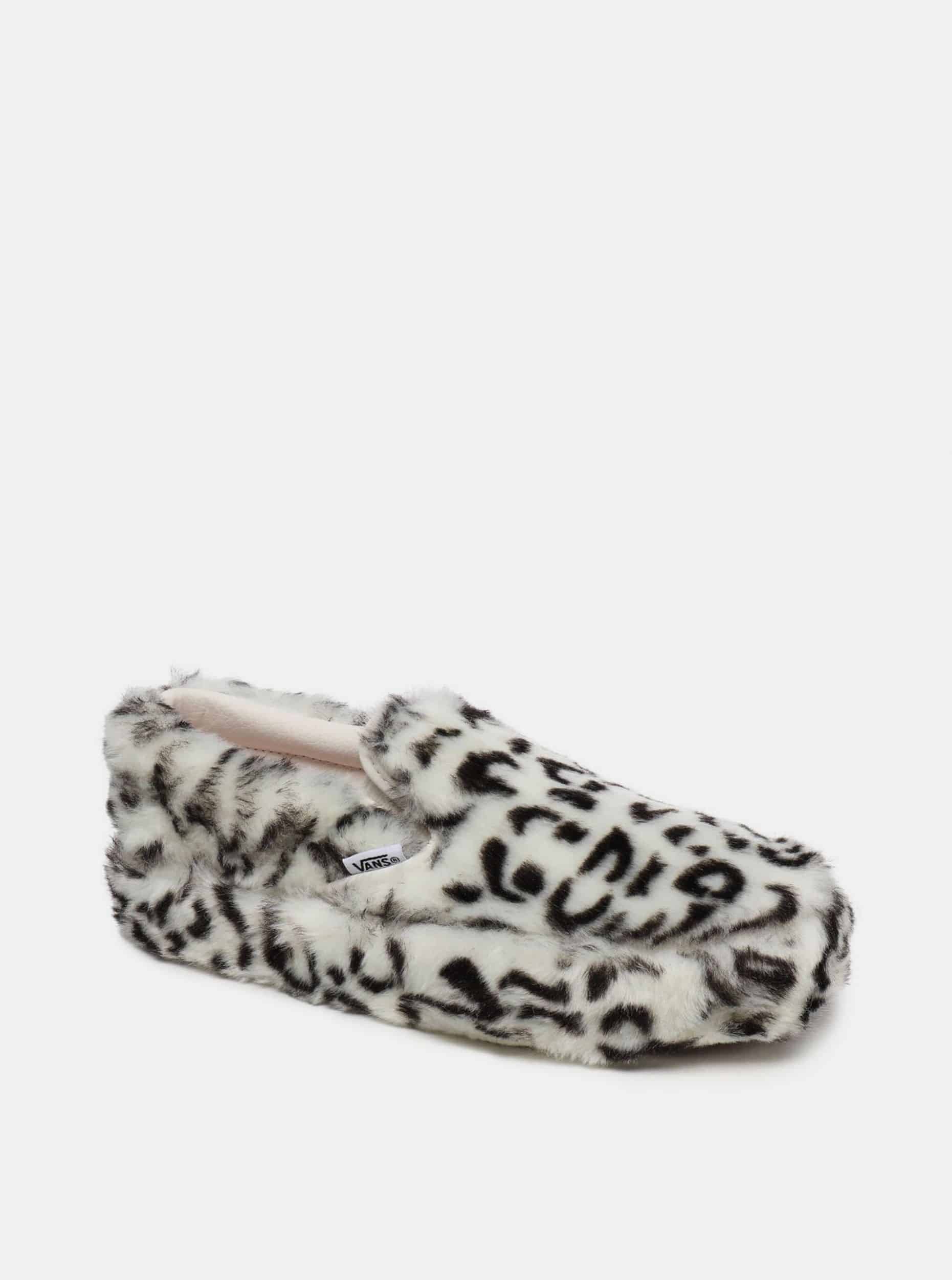 Krémové dámské slip on s leopardím vzorem VANS