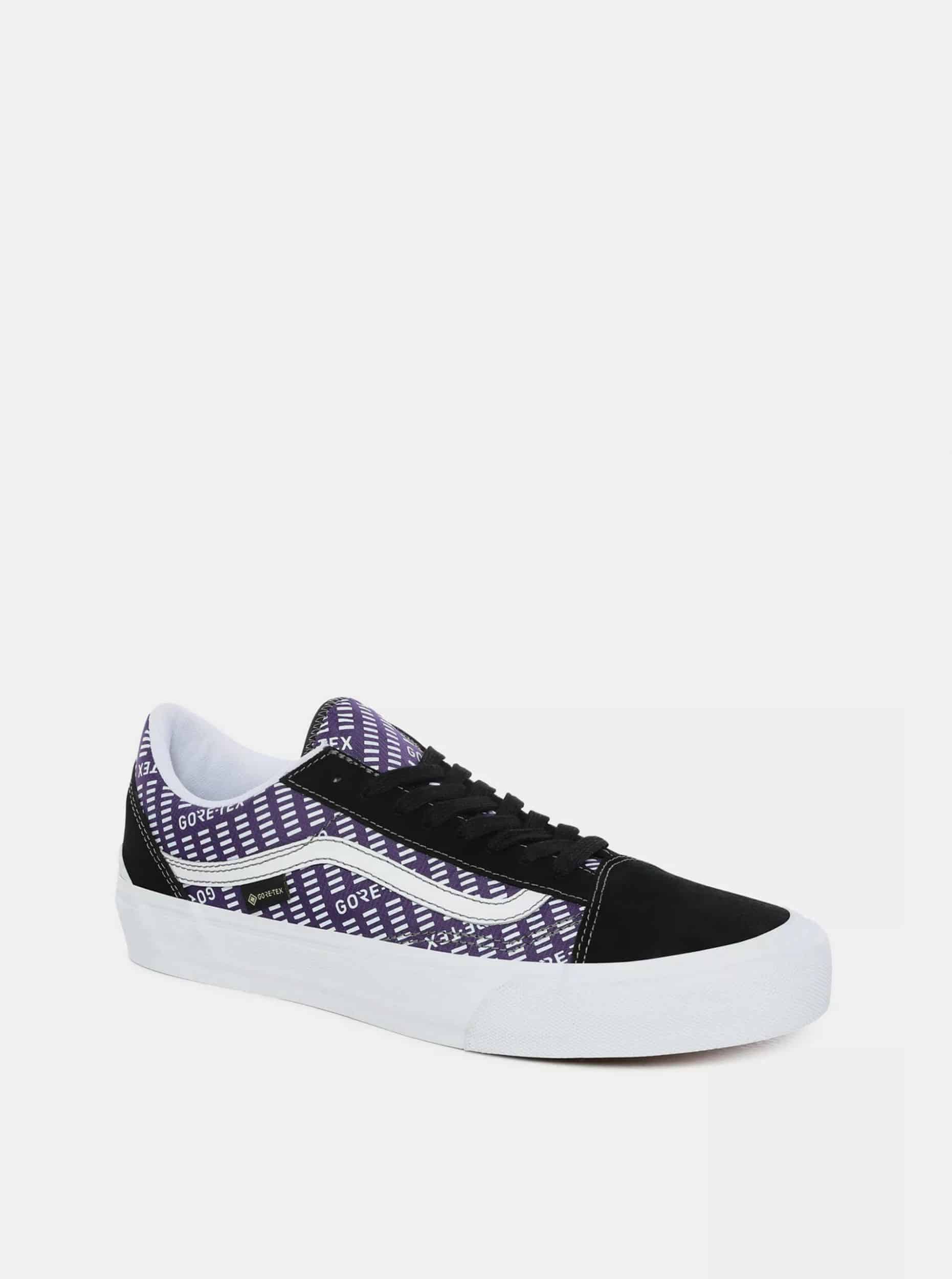 Fialovo-černé vzorované tenisky se semišovými detaily VANS