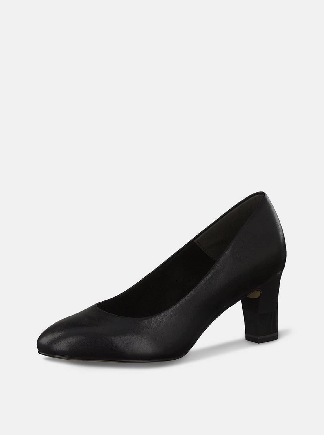 Černé kožené lodičky Tamaris