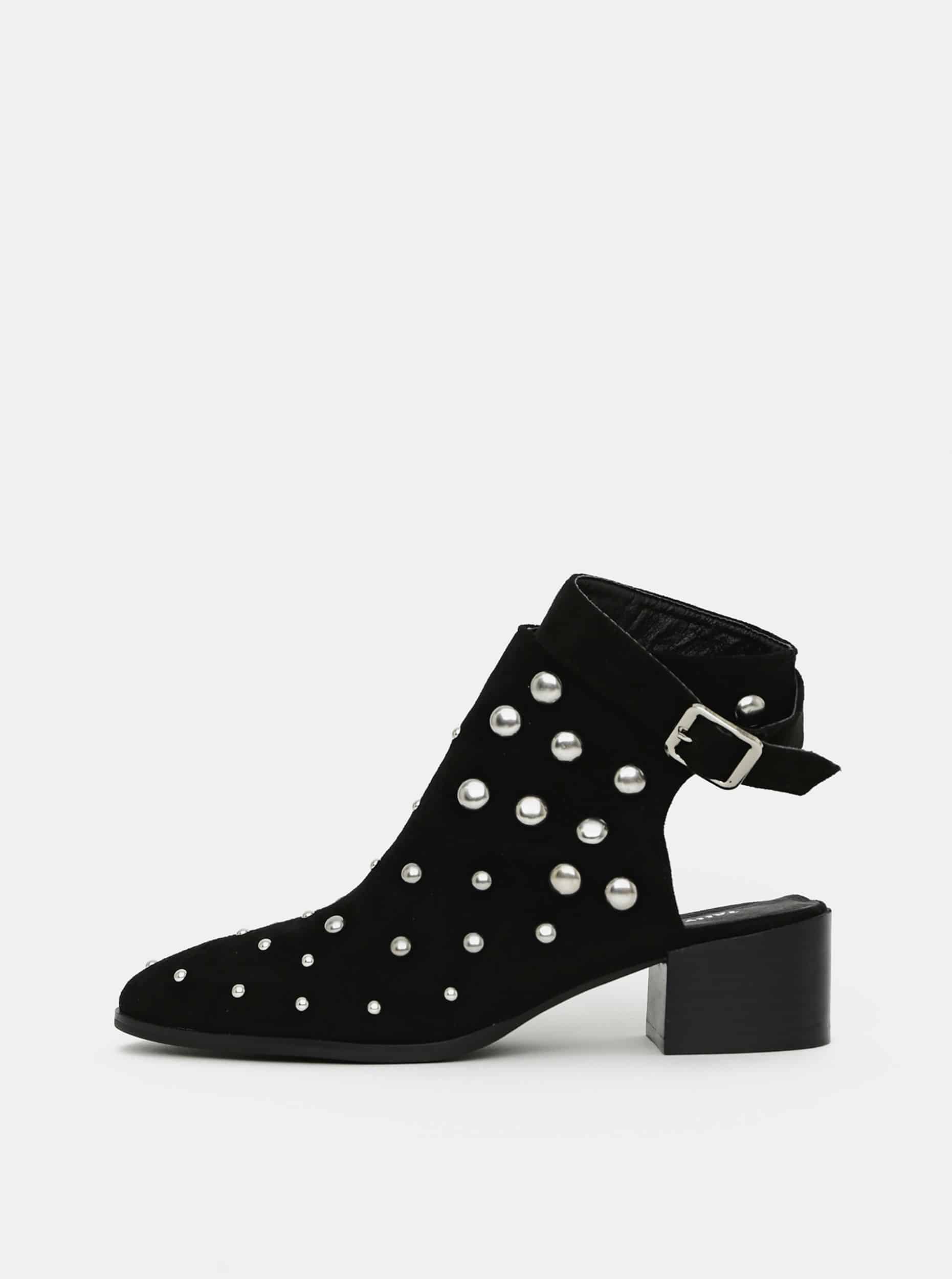 Černé kotníkové boty v semišové úpravě TALLY WEiJL