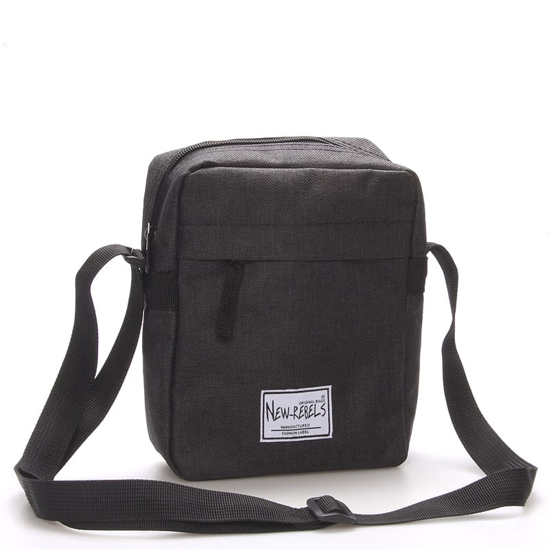 Unisex látková crossbody taška černá - New Rebels Rebelas černá