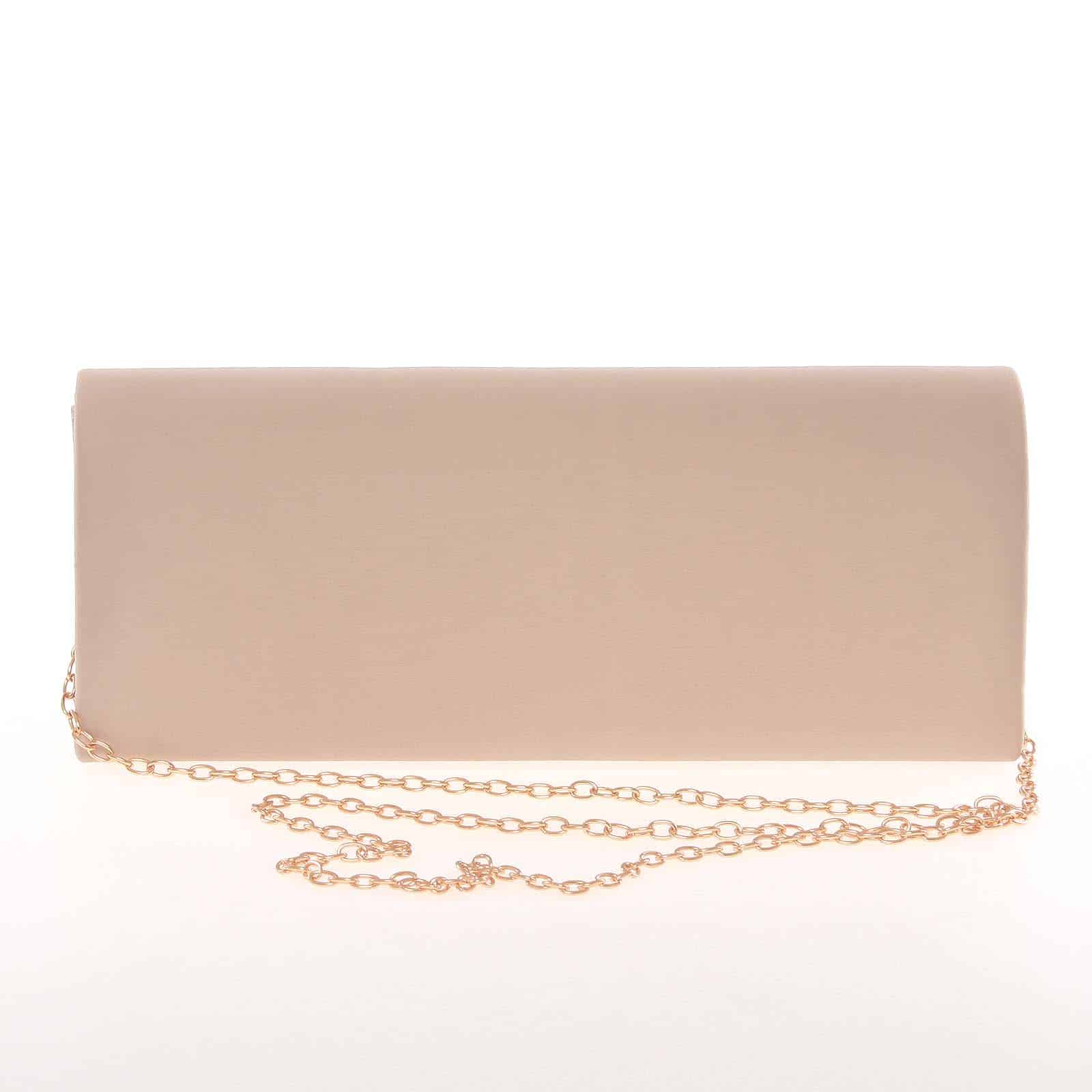 Decentní saténové psaníčko tmavě meruňkové - Delami P355 béžová