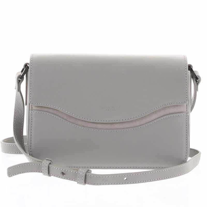 Elegantní dámská kožená světle šedá crossbody kabelka - Hexagona Zsofia šedá