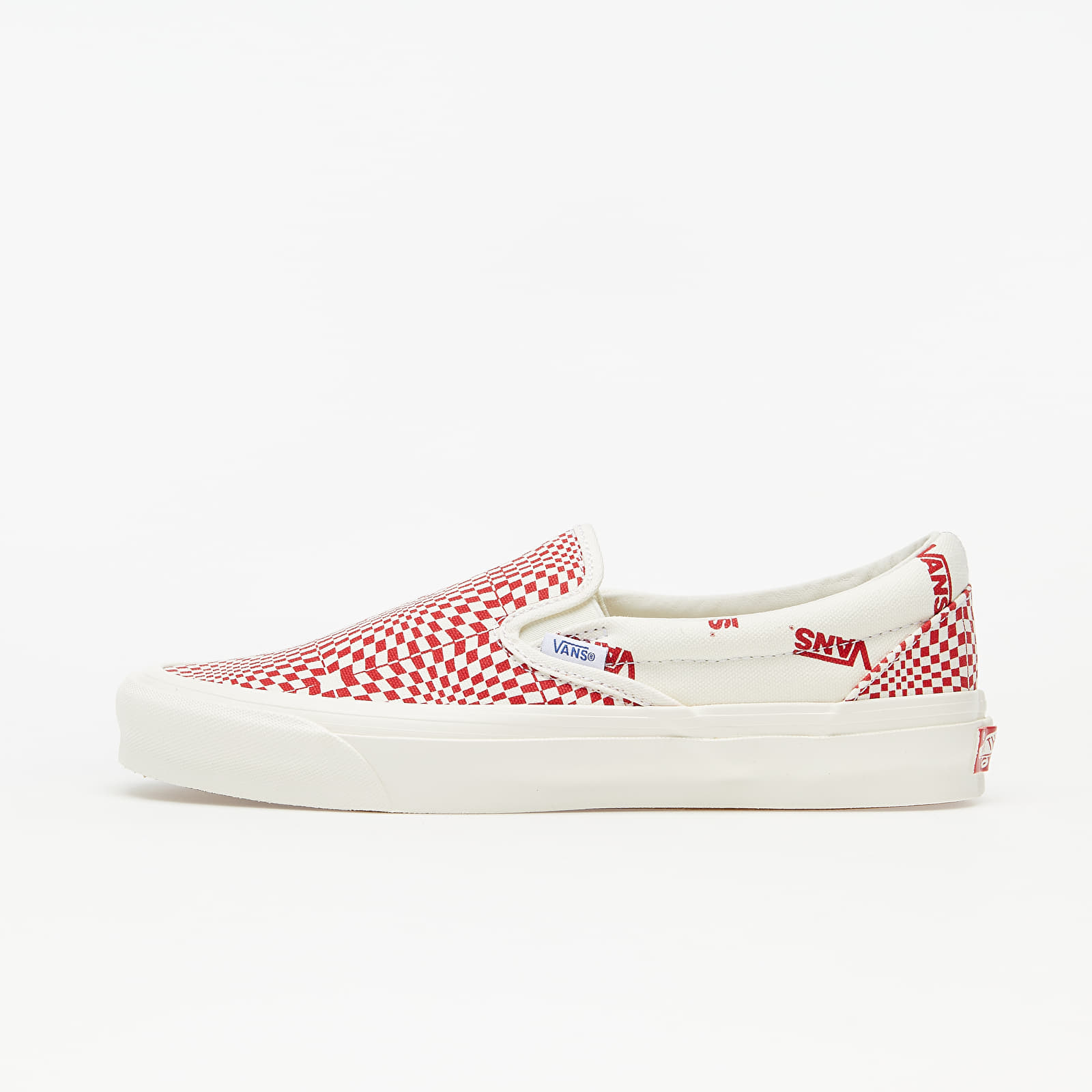 Vans OG Classic Slip-On (Canvas) Optical Checkerboard Red/ Marshmallow VN0A45JK1ZL1